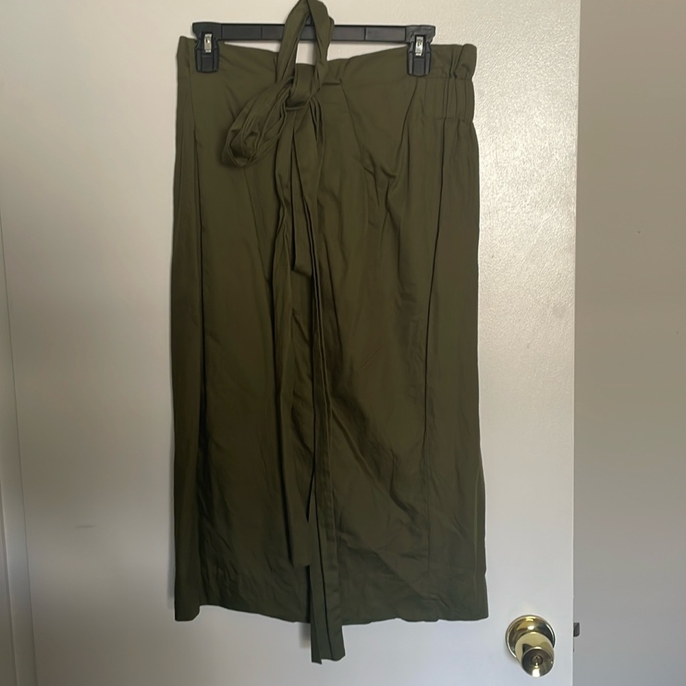 J Crew Green Midi Skirt